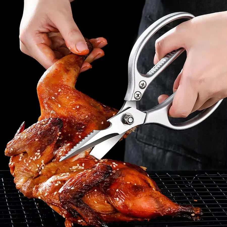 Multifunctional Kitchen Scissors Household Kill Fish Cut Vegetables Roast Broiler Bone Scissors Stainless Steel Scissors