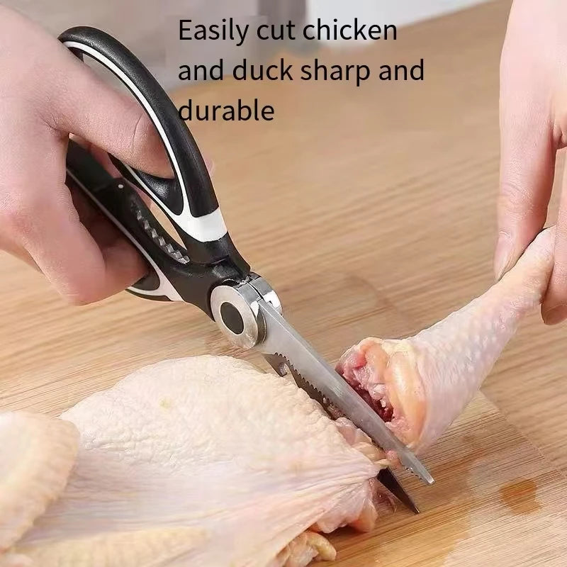 Multifunctional Kitchen Scissors Household Kill Fish Cut Vegetables Roast Broiler Bone Scissors Stainless Steel Scissors