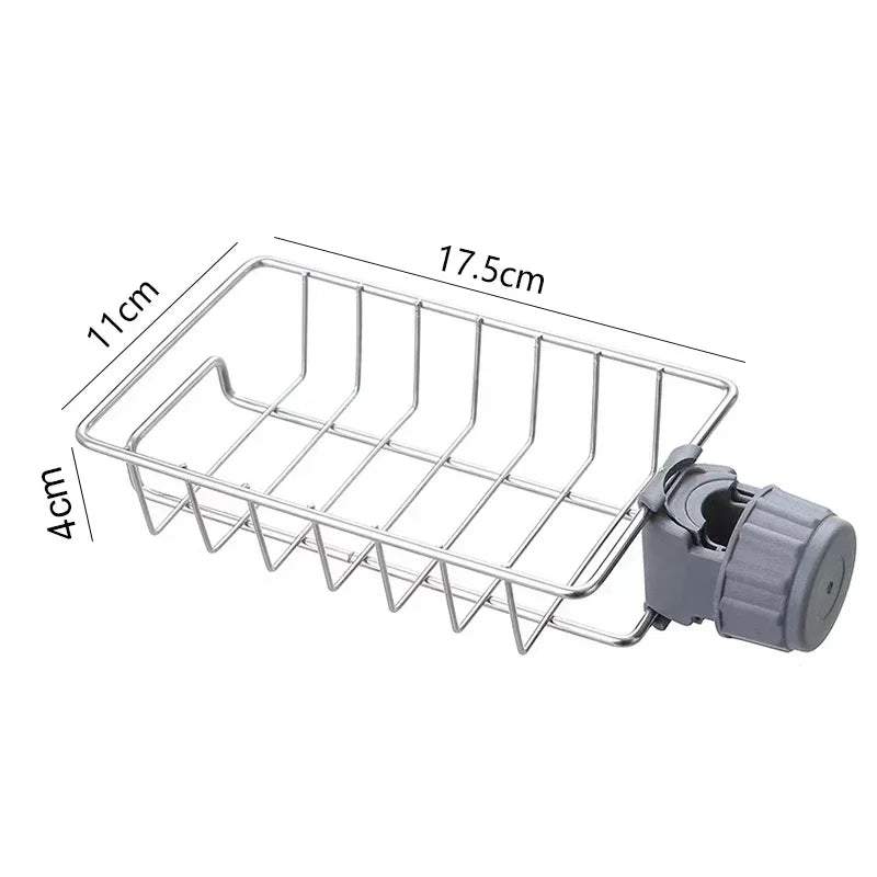 1PC Hanging Faucet Rack Adjustable Height Flexible and Rotatable Kitchen  Sink Drain Holder Suitable for Soap Sponges Brushes