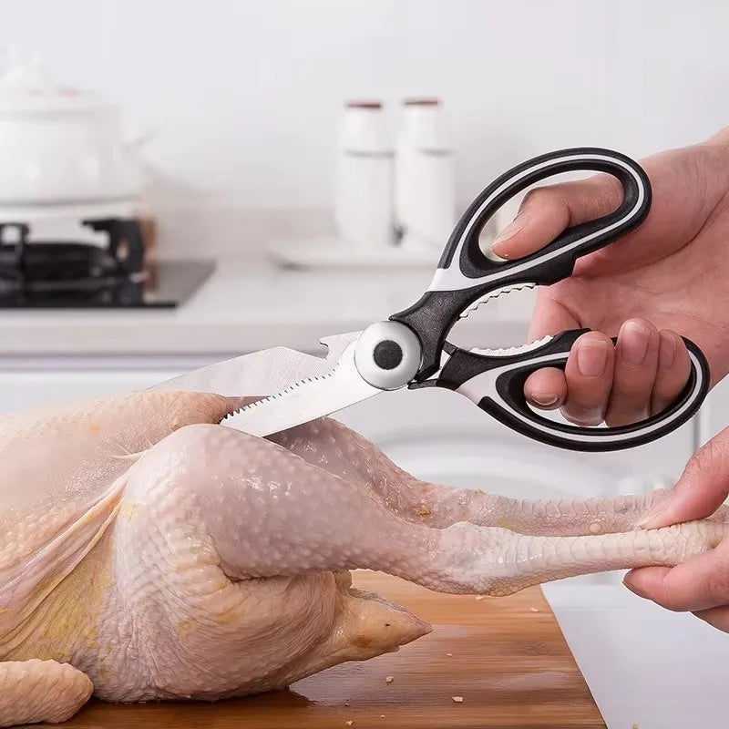 Multifunctional Kitchen Scissors Household Kill Fish Cut Vegetables Roast Broiler Bone Scissors Stainless Steel Scissors