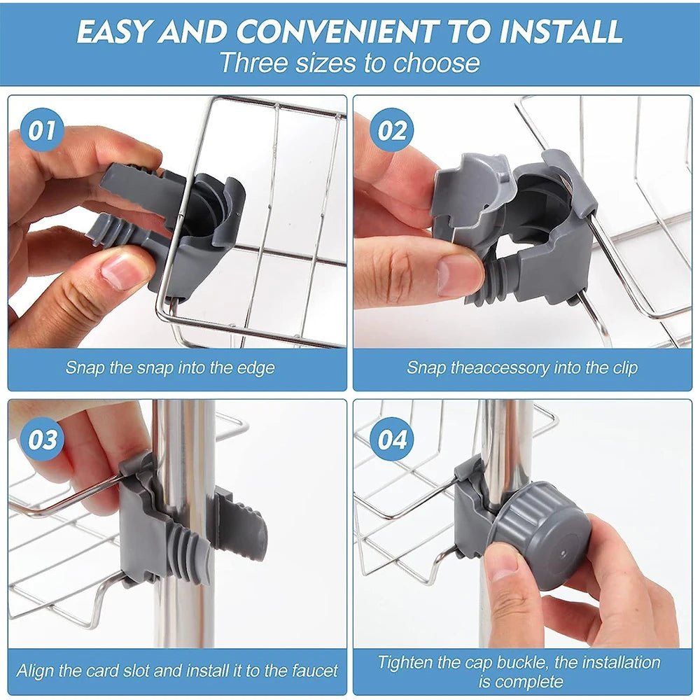 1PC Hanging Faucet Rack Adjustable Height Flexible and Rotatable Kitchen  Sink Drain Holder Suitable for Soap Sponges Brushes