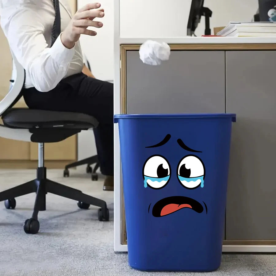 4 Pcs/Set Cartoon Face Bin Stickers Self-Adhesive Home Decor For Trash Can Wall Toilet Decor Refrigerator Fun Themed Decor