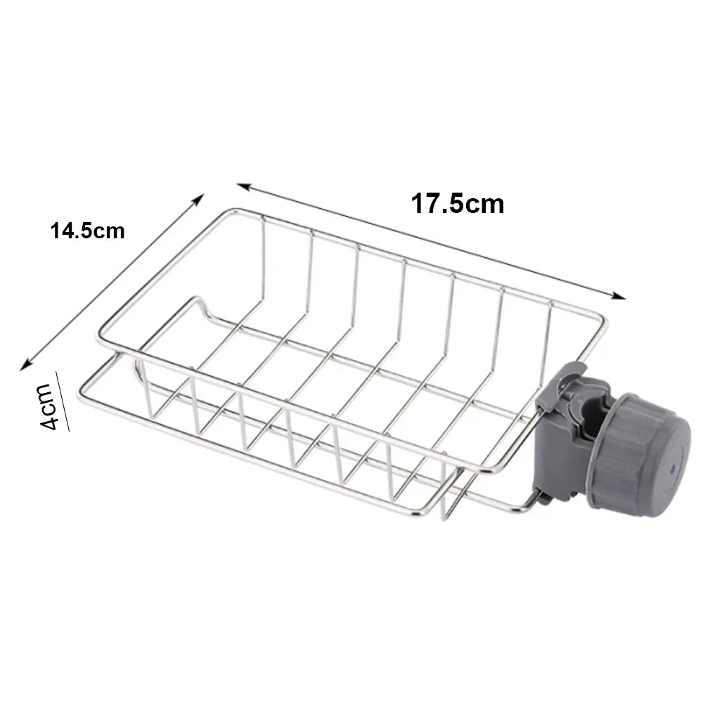 1PC Hanging Faucet Rack Adjustable Height Flexible and Rotatable Kitchen  Sink Drain Holder Suitable for Soap Sponges Brushes